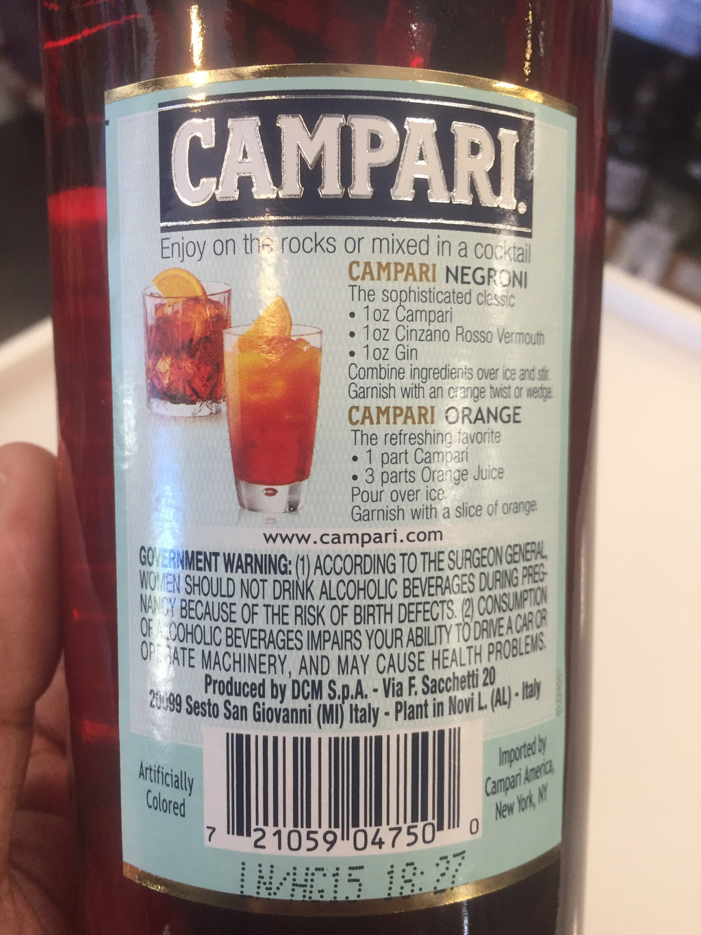 CAMPARI BITTER ITALY 750ML – Wilibees Wines & Spirits