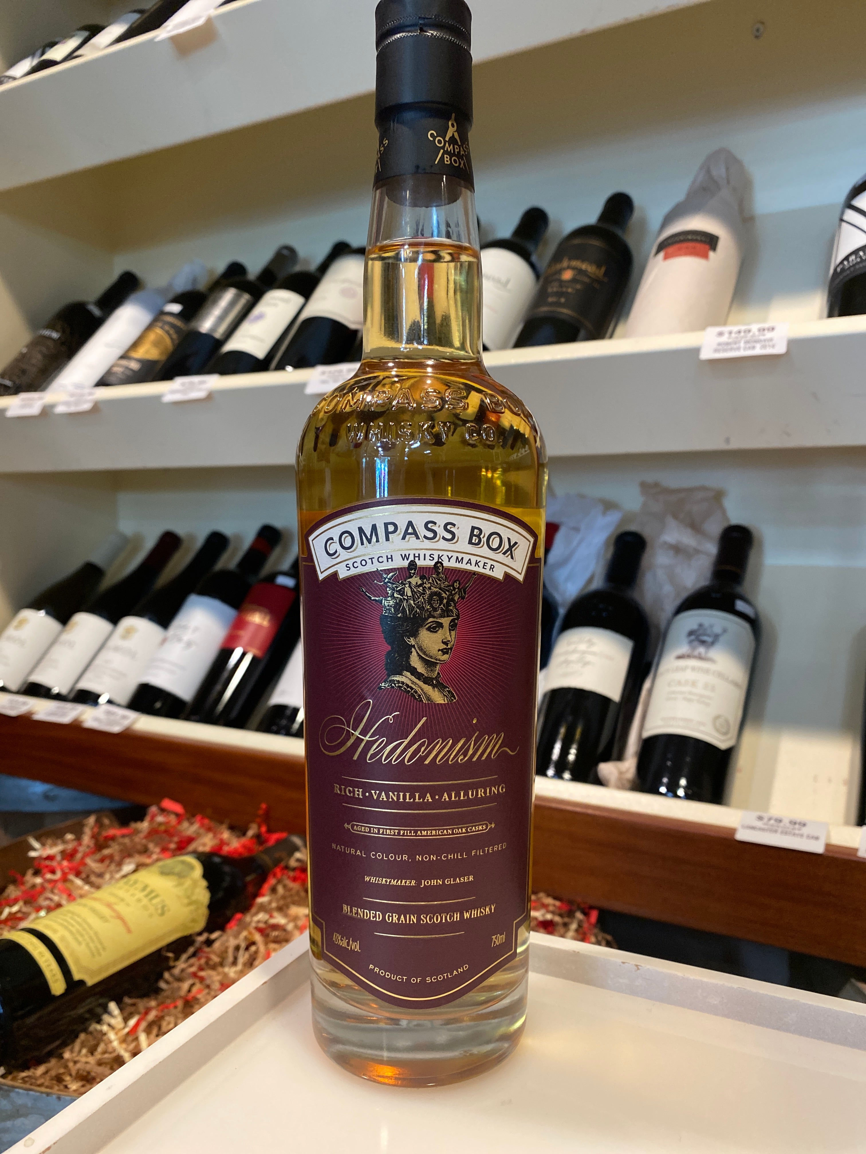 ウイスキー COMPASS BOX Hedonism 700ml 46% Grain Scotch Whisky, 'Hedonism - 2025', Compass Box